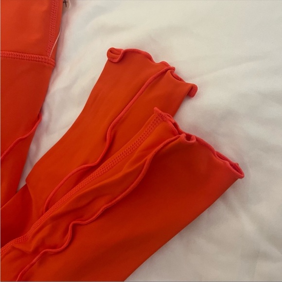 NWT Free People Hearts Aflutter Legging FP Movement Ruffle Detail Red Pink - Picture 10 of 16